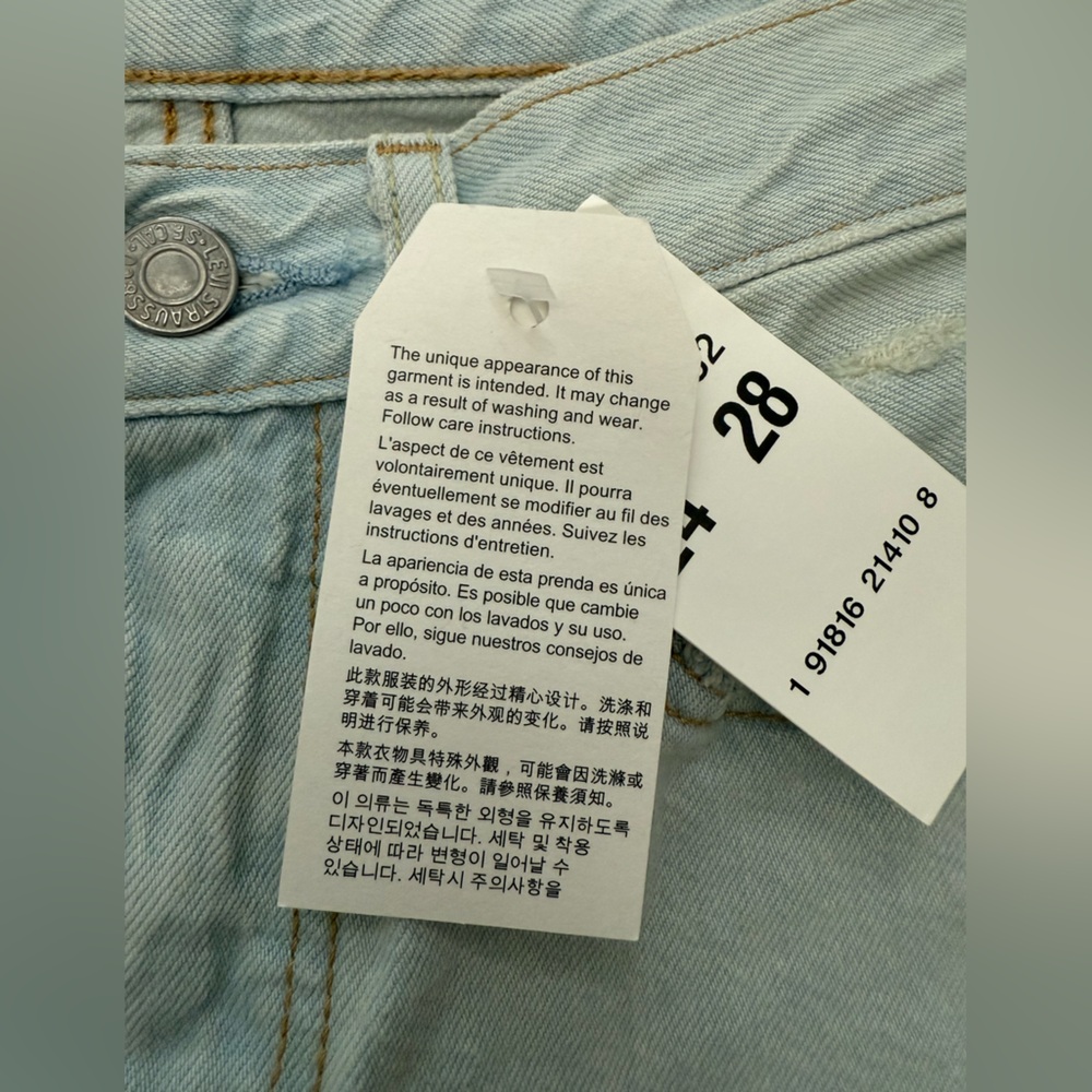 NWT Levi's 501 Cotton Ripped Tapered Juniors Women Jeans Size 24x28 - Picture 8 of 9